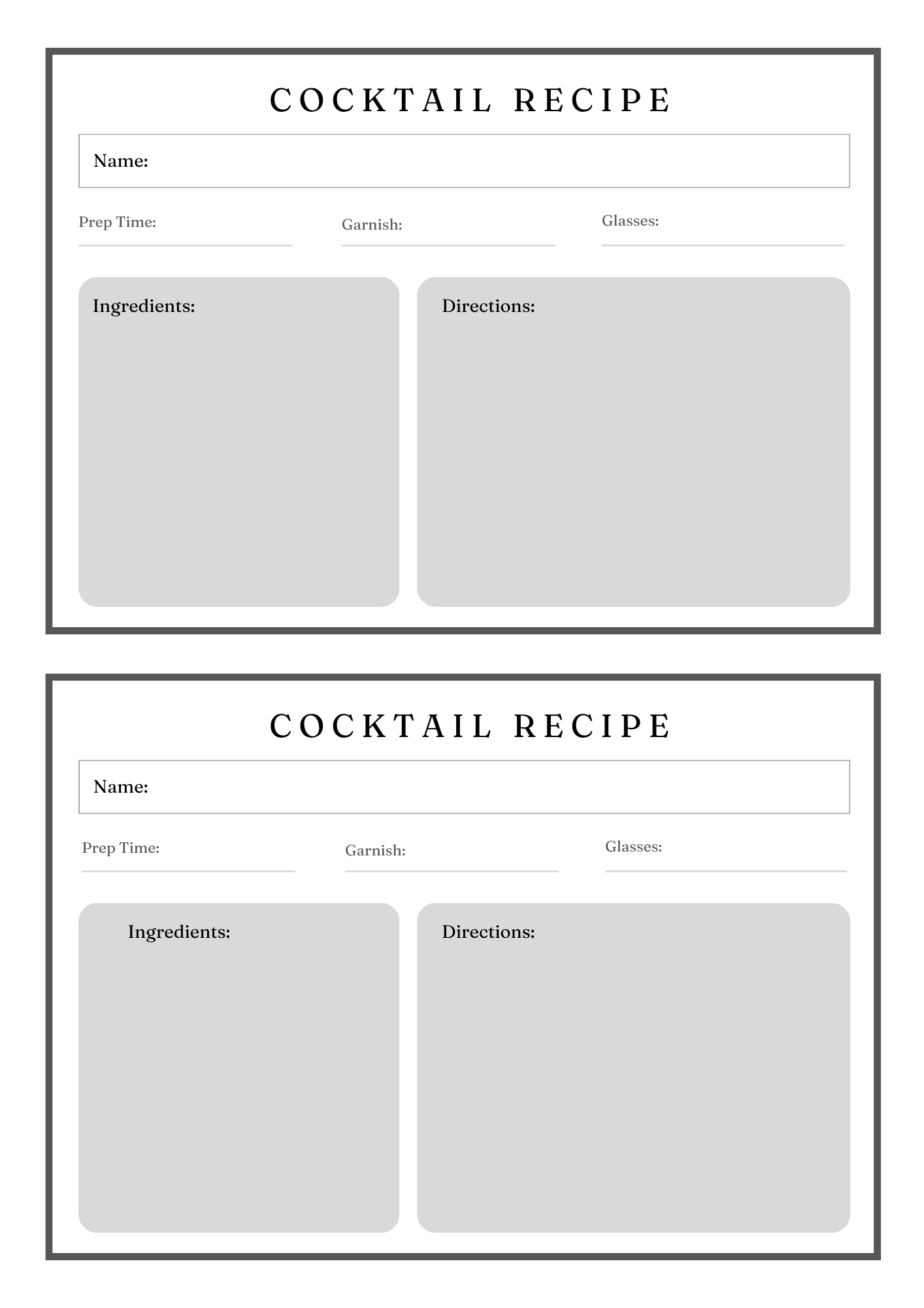 Gourmet Recipe Card Set & Bundle