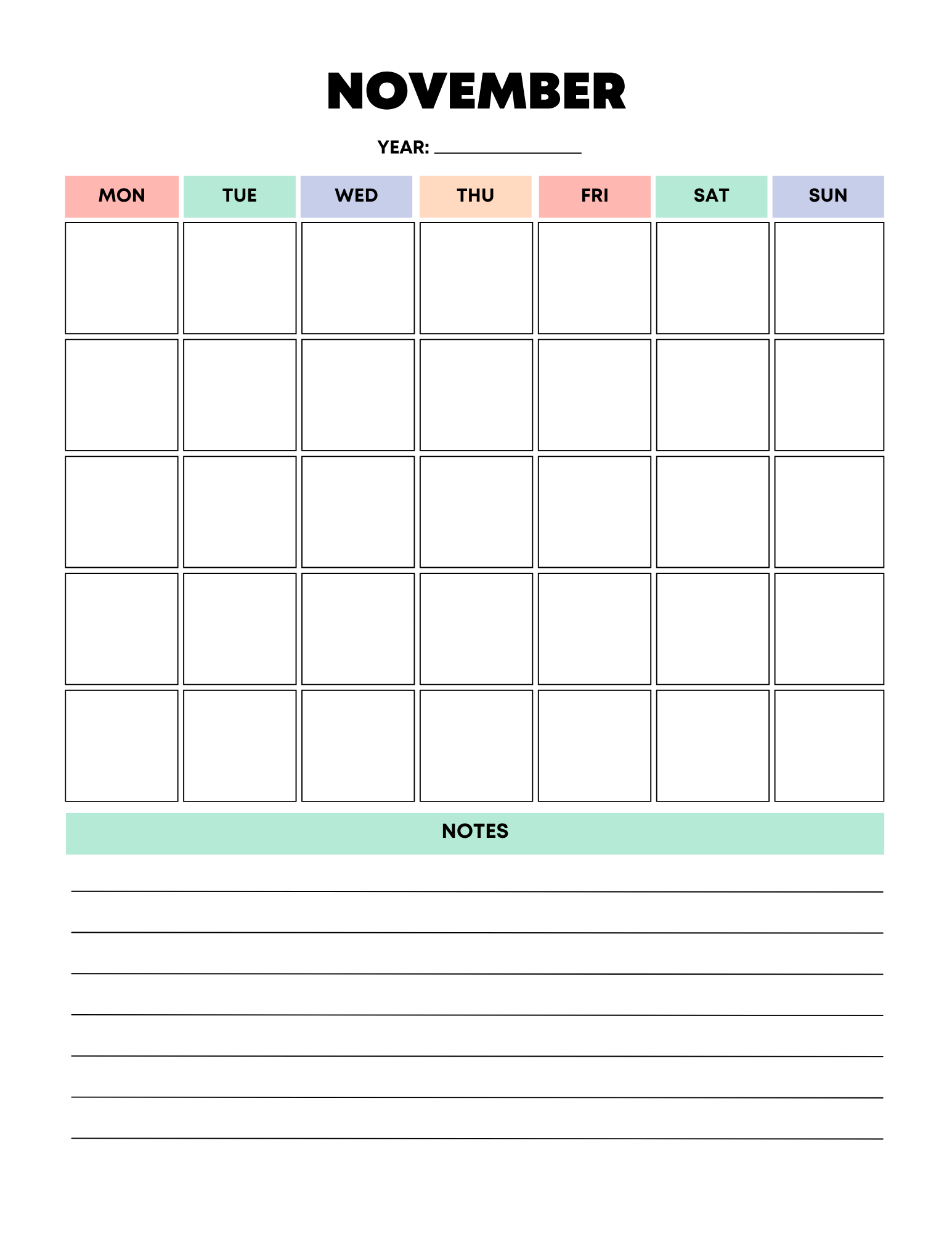 Vibrant Rainbow Budget Planner