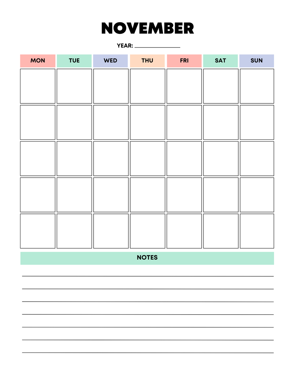 Vibrant Rainbow Budget Planner