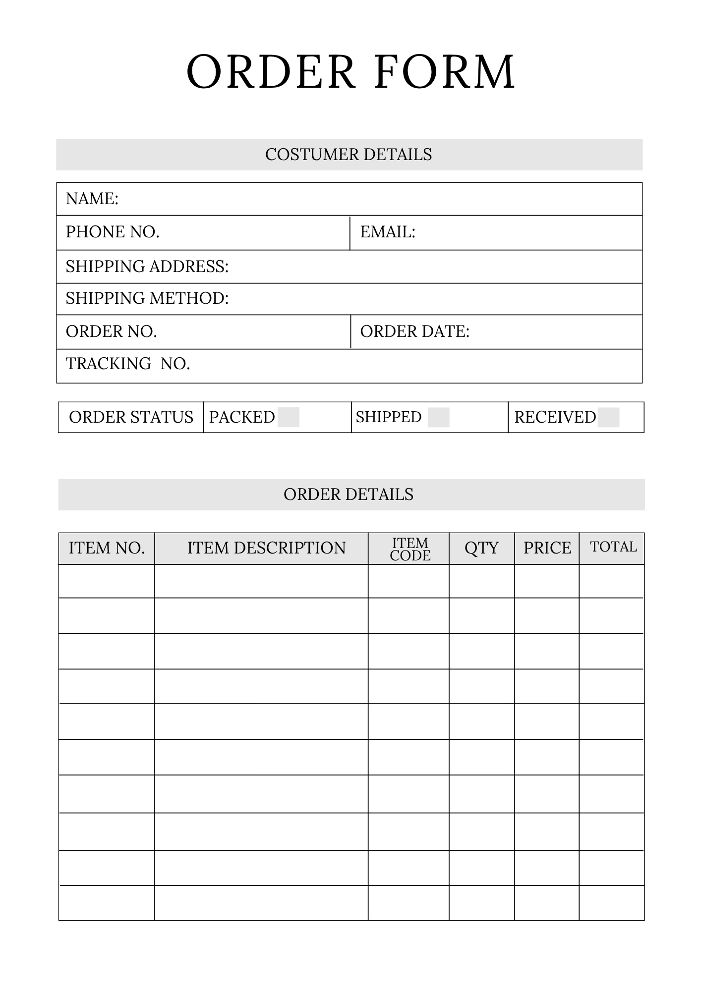 Complete Online Shop Planner