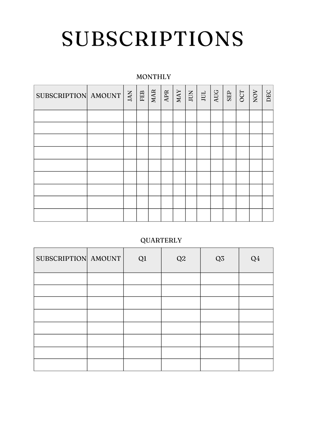 Household Management Planner