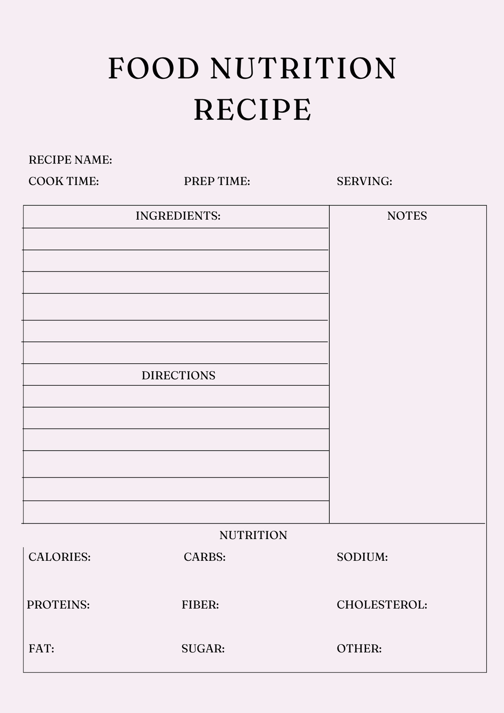 Ultimate Nutrition Wellness Planner