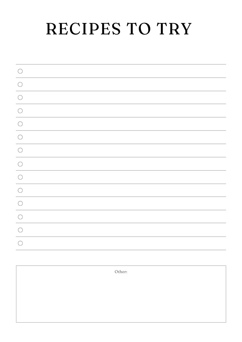 Active Life Meal Planner