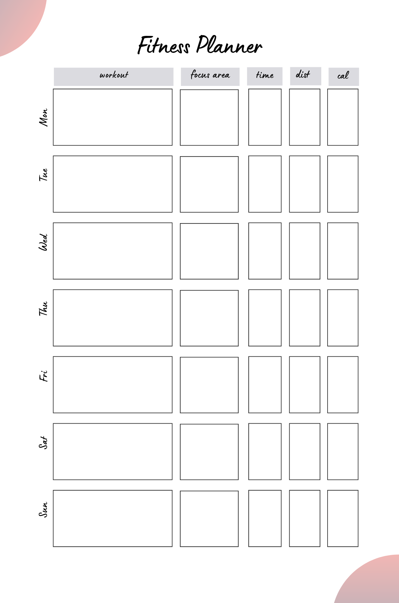 Transform 12 Weight Loss Planner