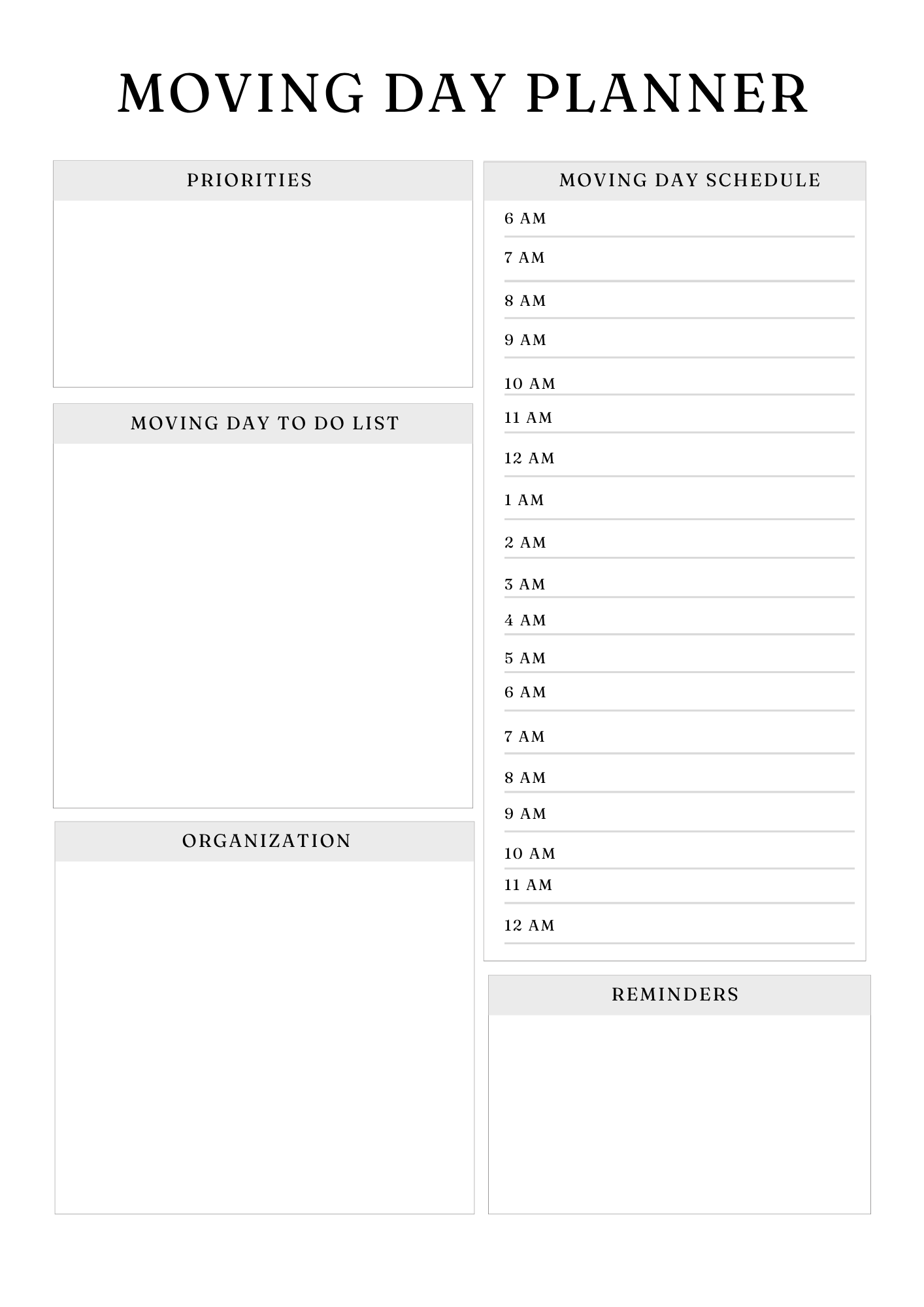 Ultimate Relocation Planner
