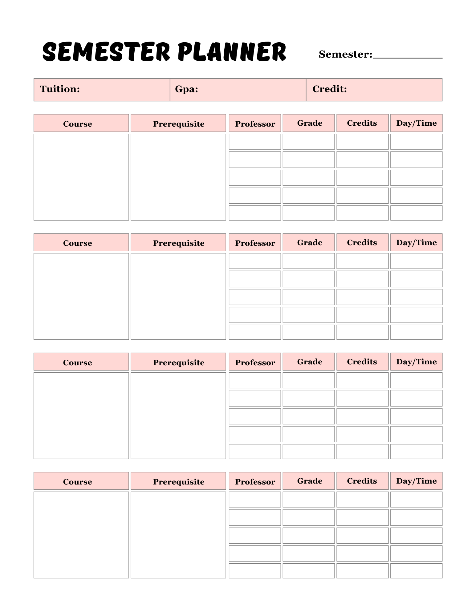 Back -to-school Planner