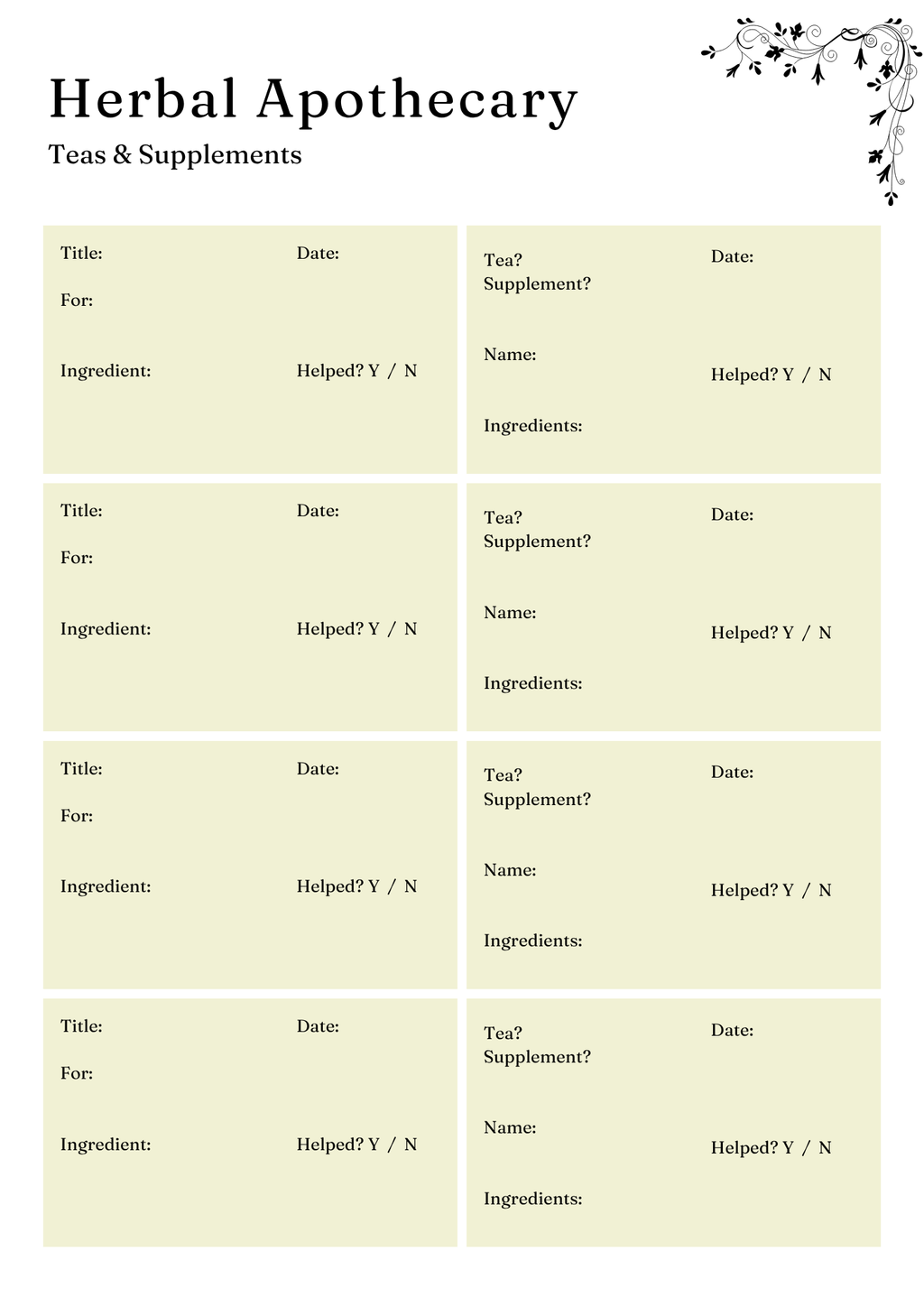 Herbs & Essential Oil Planner