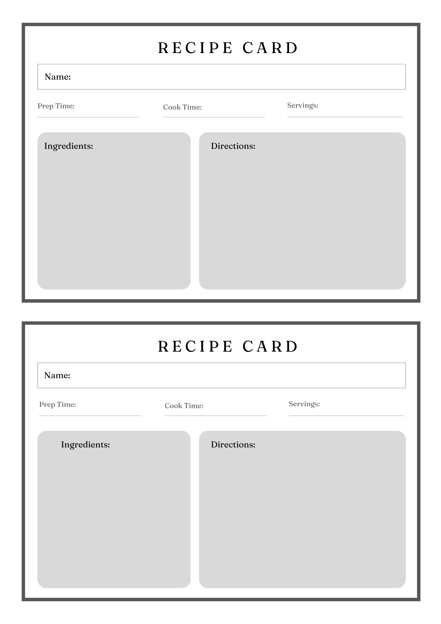 Gourmet Recipe Card Set & Bundle