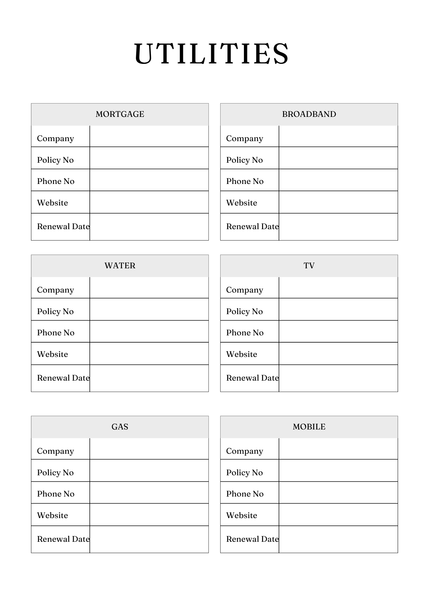 Household Management Planner