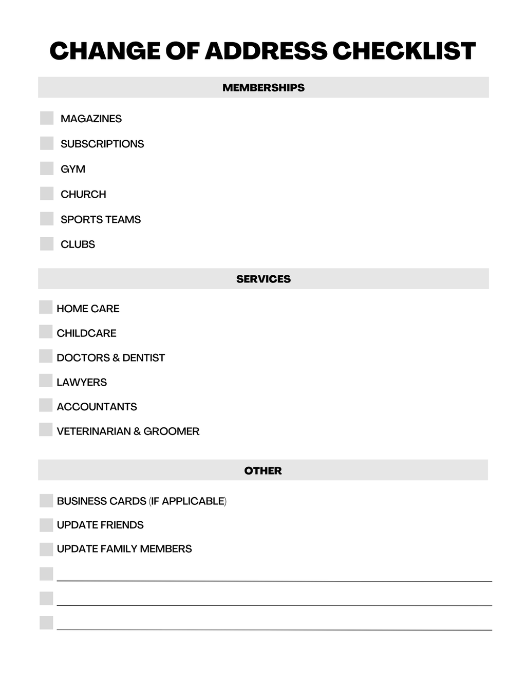 Essential Moving Planner
