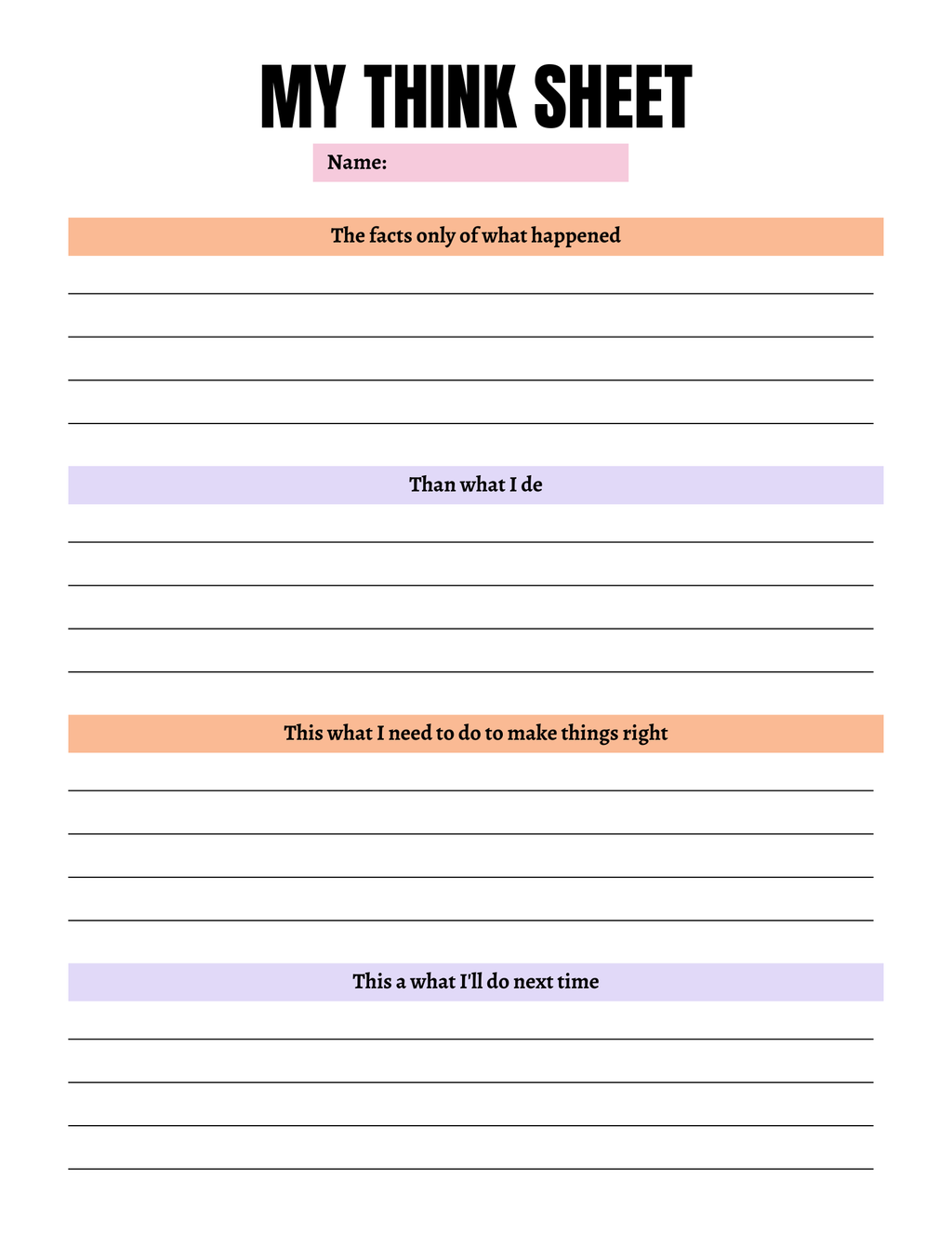 Self Control Activity Book