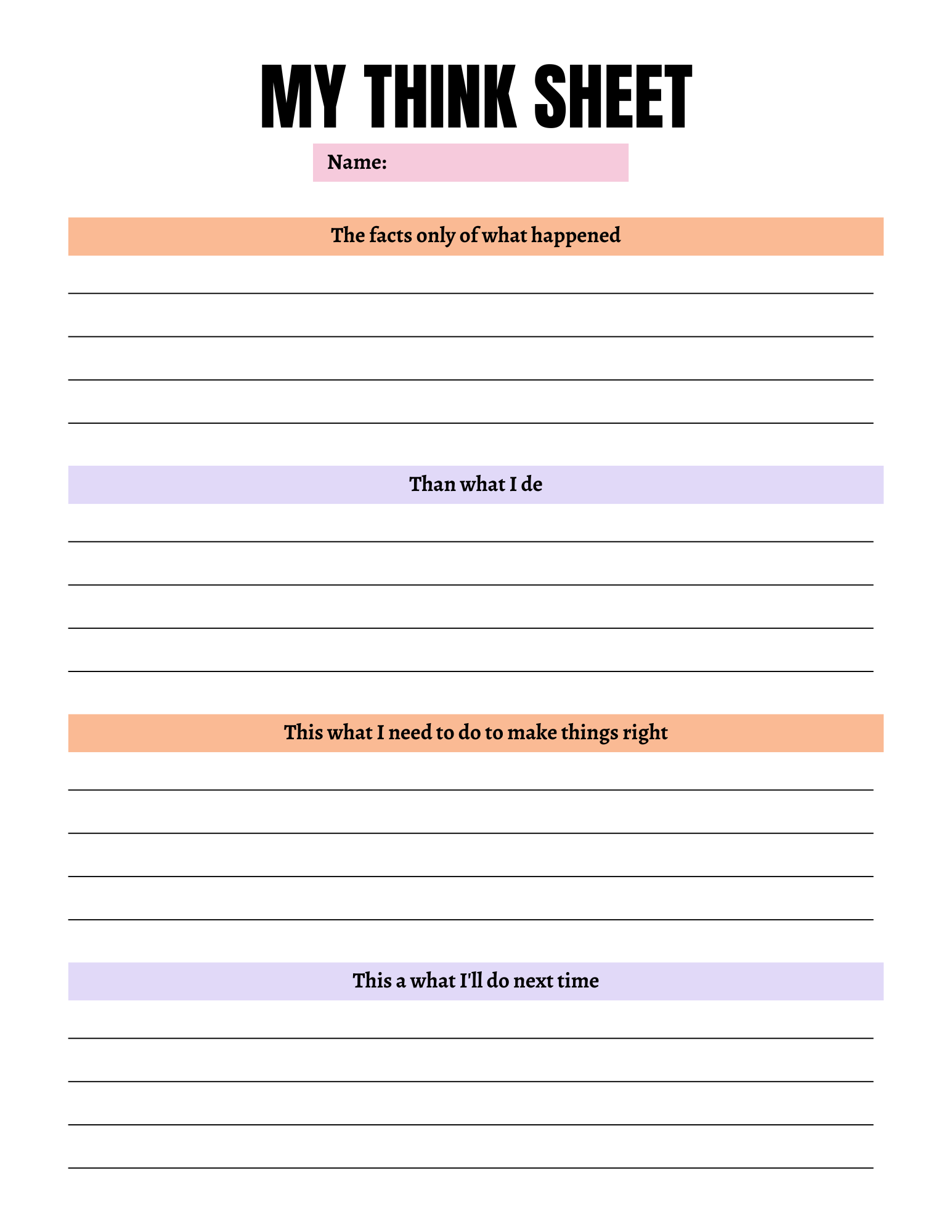 Self Control Activity Book