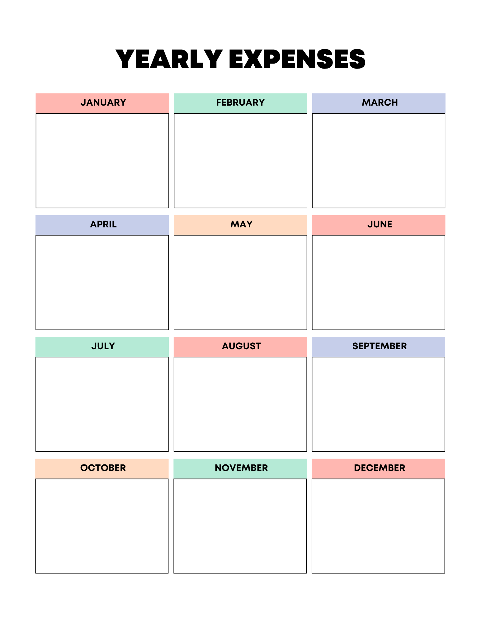 Vibrant Rainbow Budget Planner