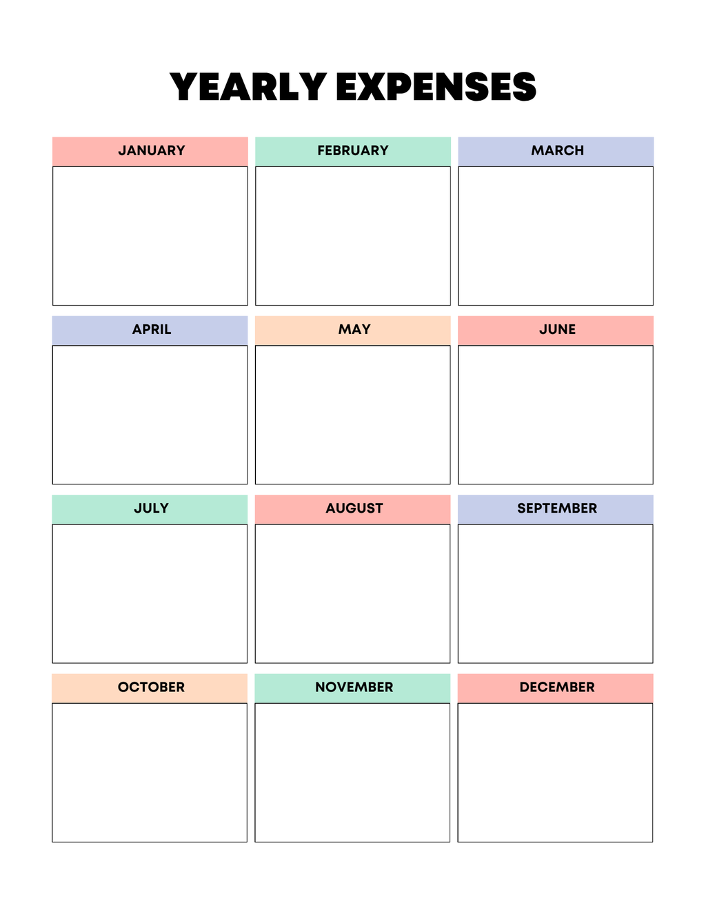 Vibrant Rainbow Budget Planner