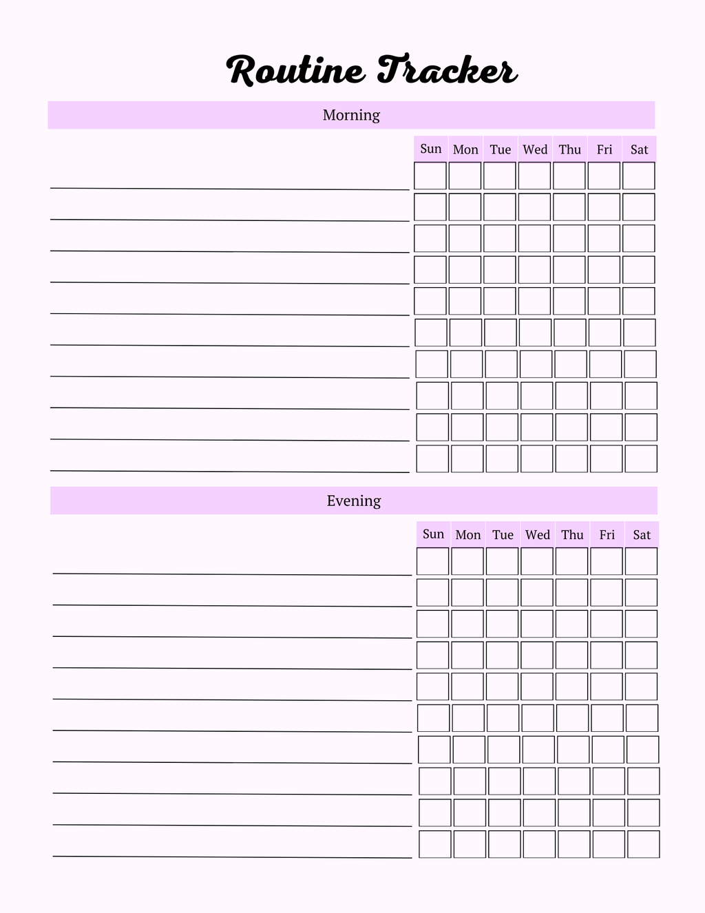 Colorful Self Care Planner