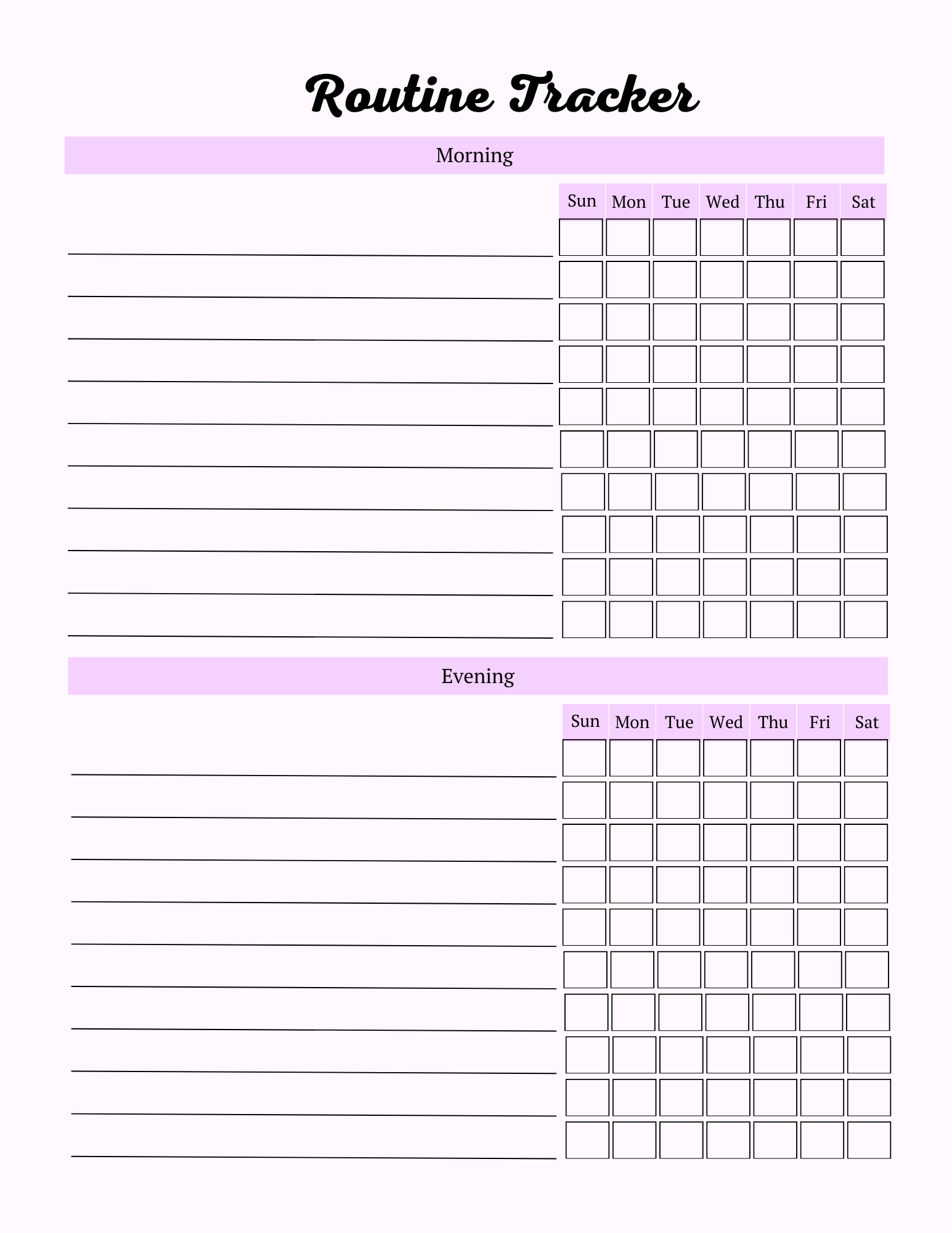 Colorful Self Care Planner