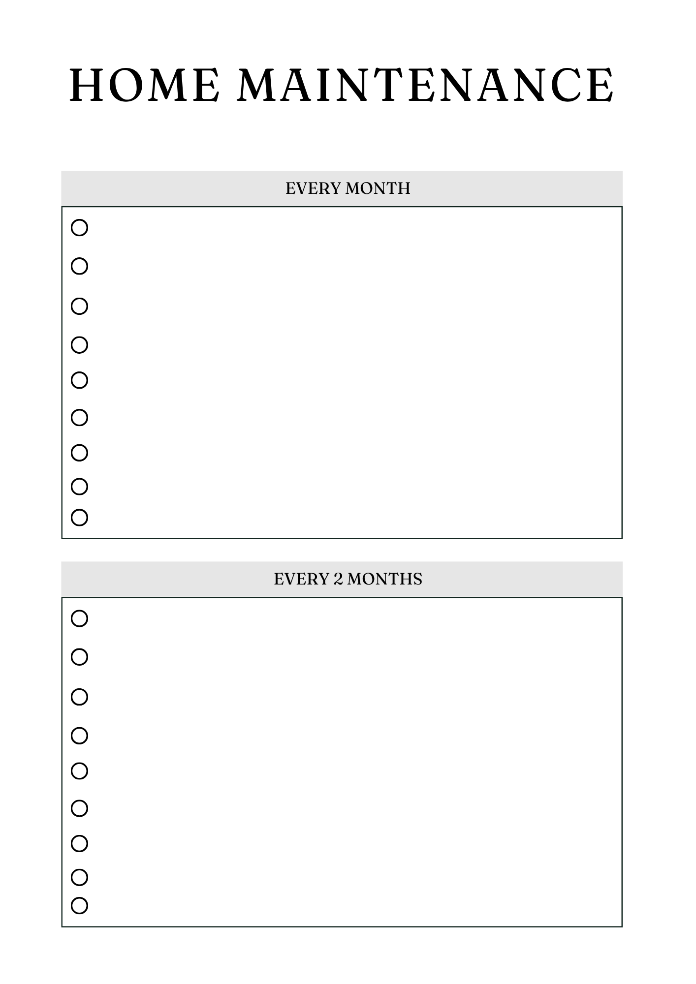 Household Management Planner