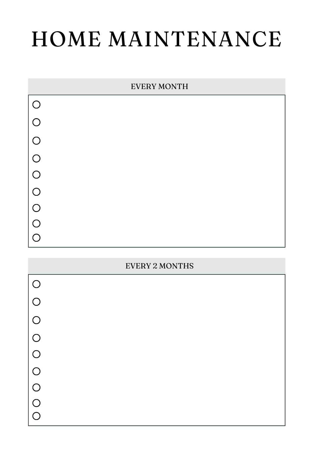 Household Management Planner