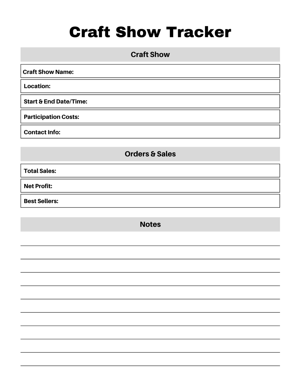 Craft Business Planner