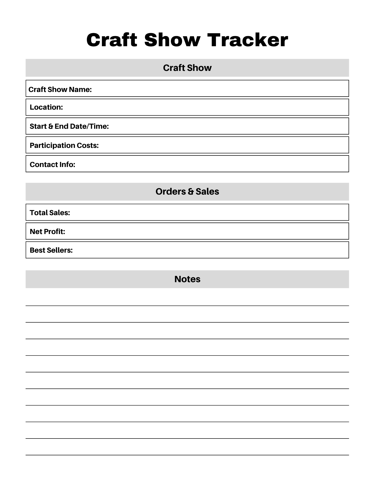 Craft Business Planner