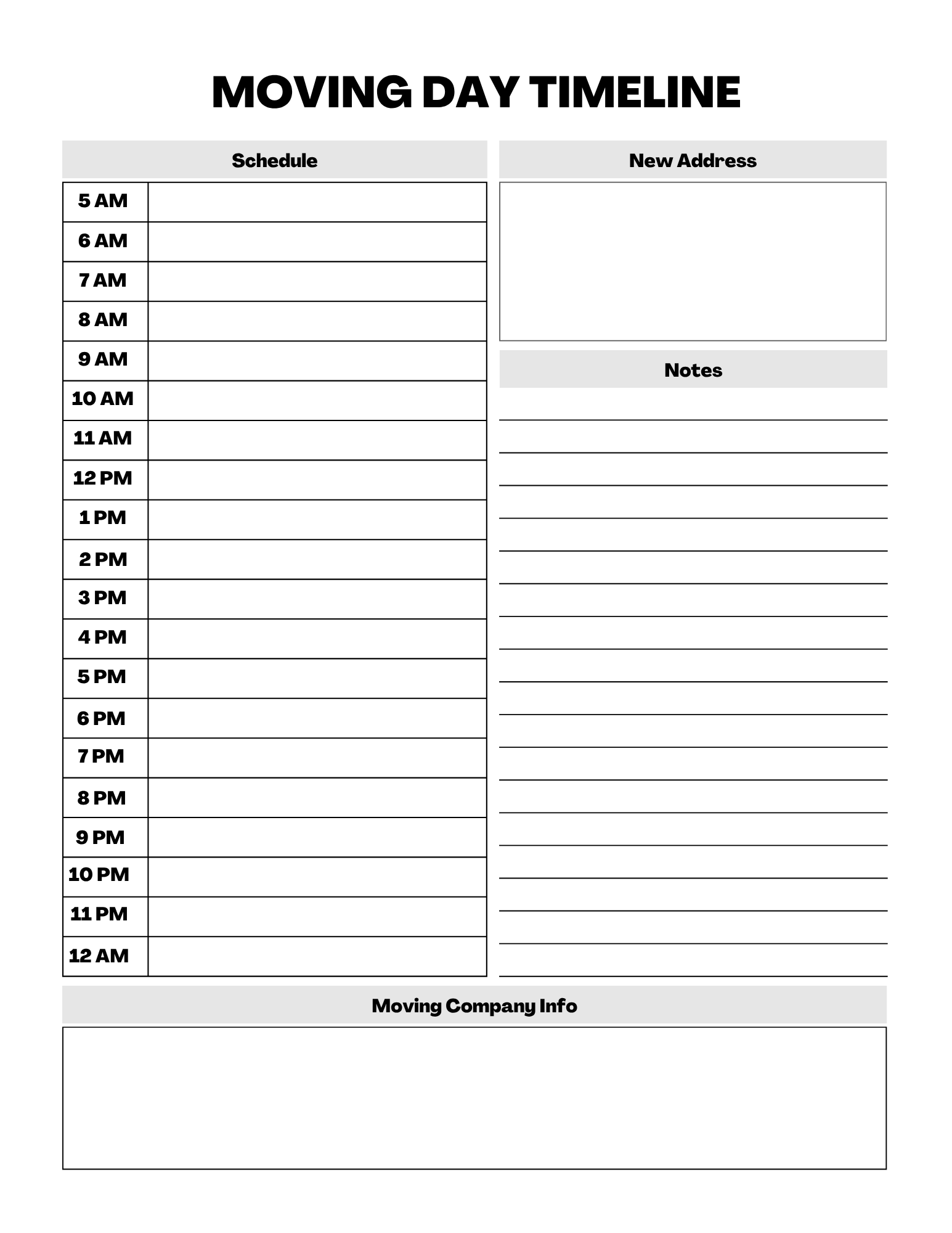 Essential Moving Planner