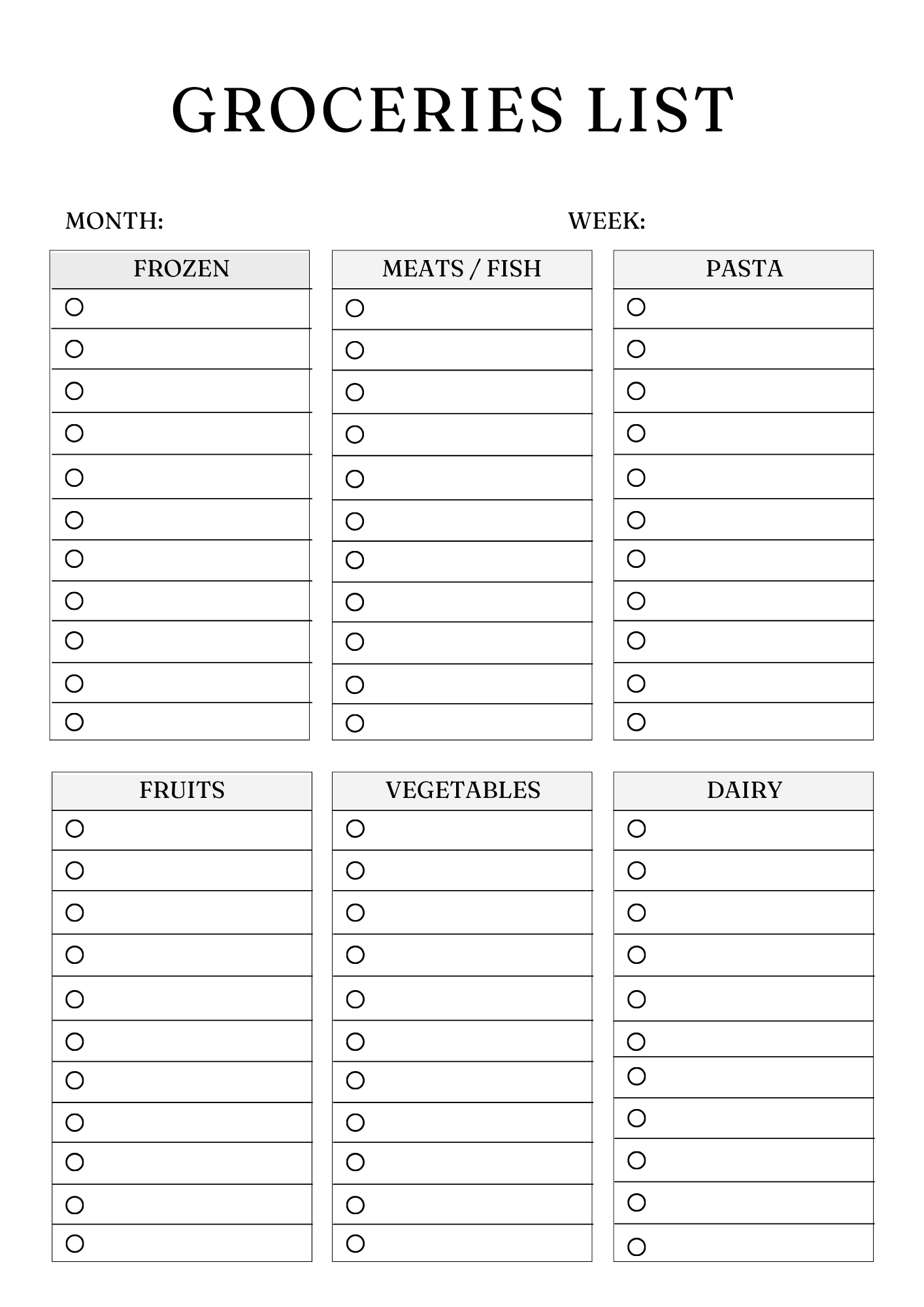 Active Life Meal Planner