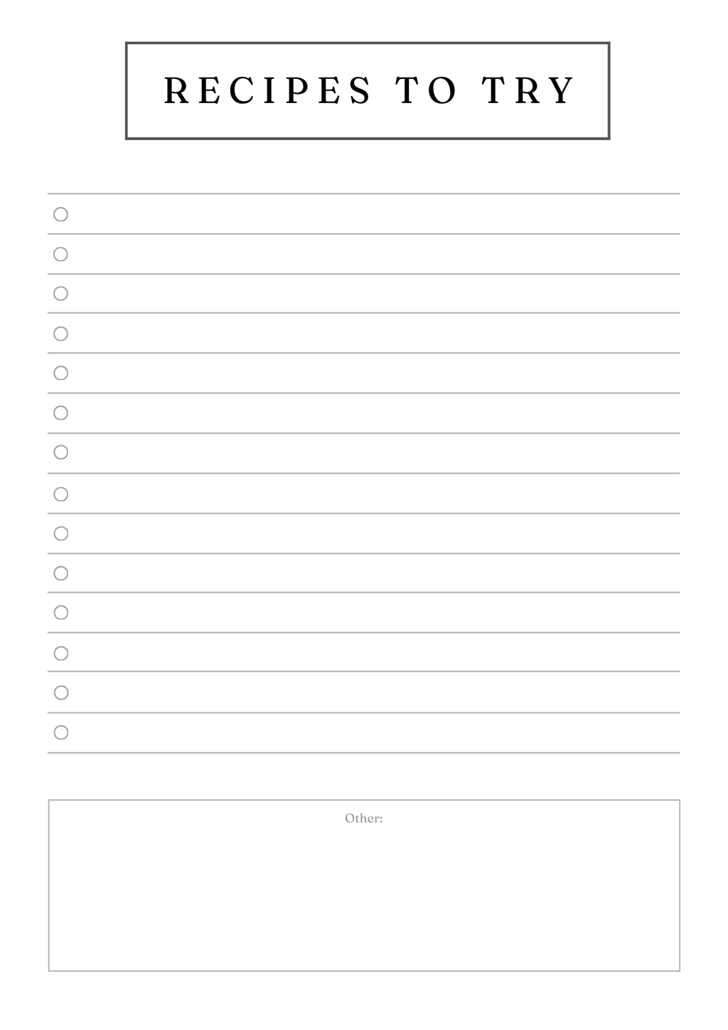 Gourmet Recipe Card Set & Bundle