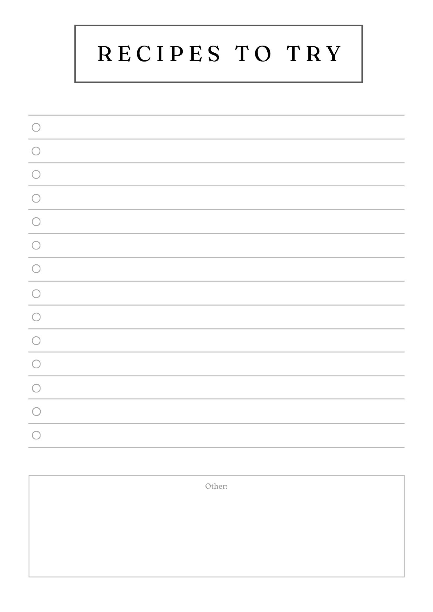 Gourmet Recipe Card Set & Bundle