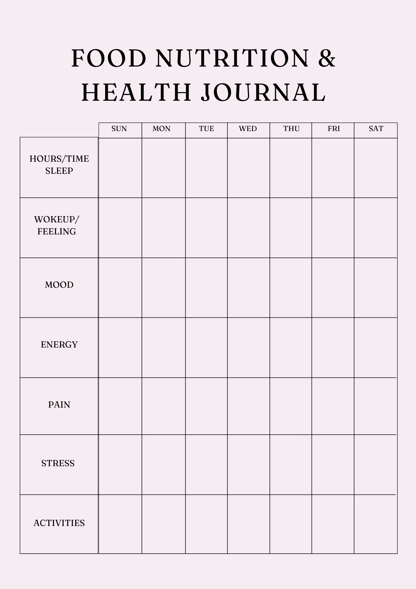 Ultimate Nutrition Wellness Planner