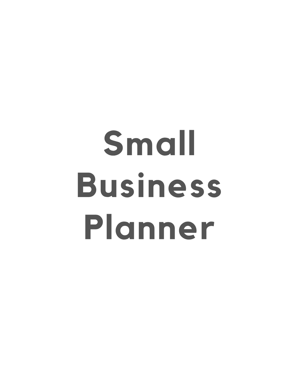 Small Business Planner