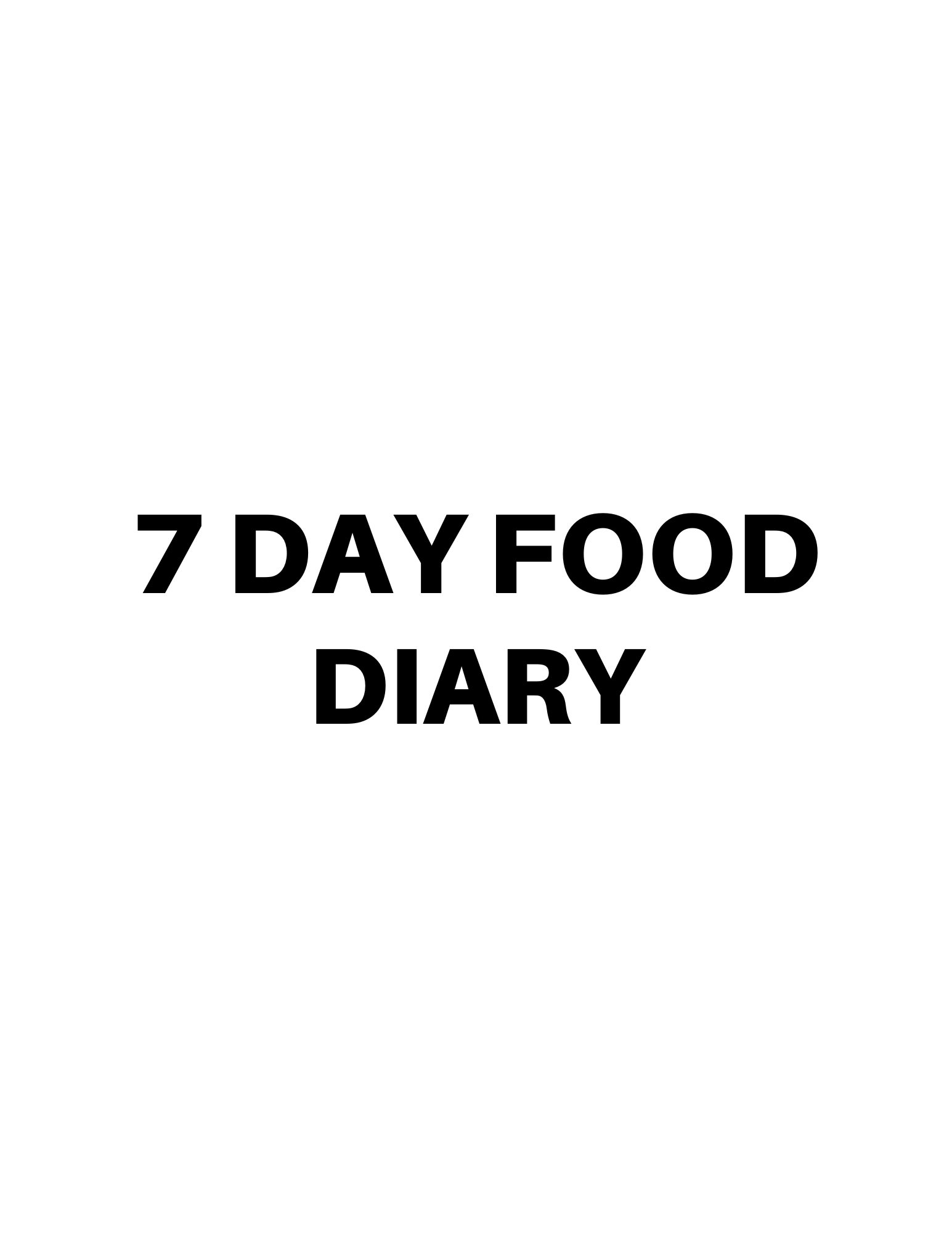7 Day Color Food Diary