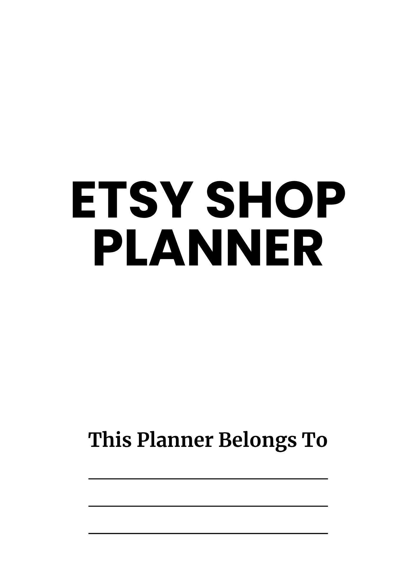Etsy Shop Planner