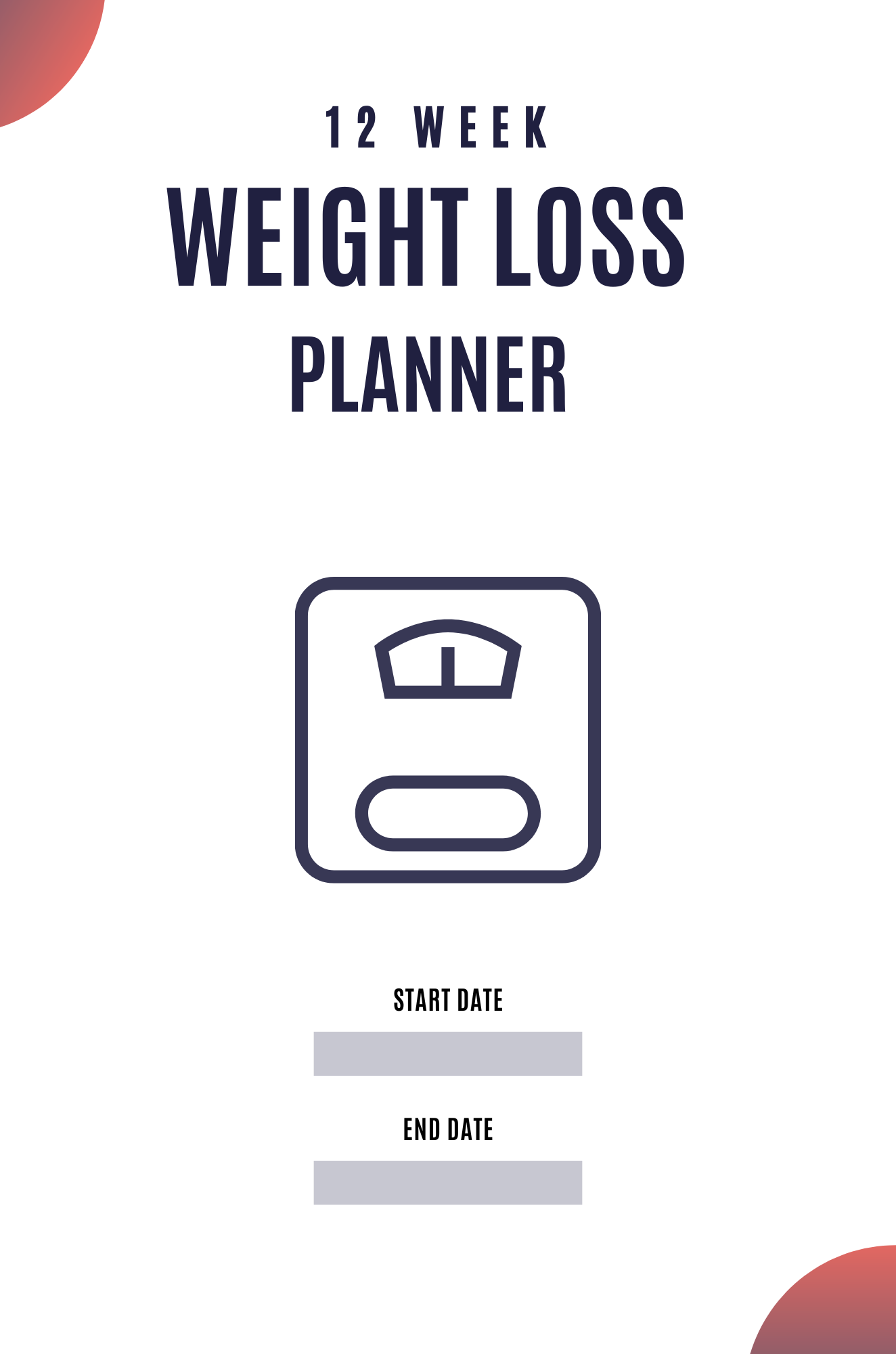Transform 12 Weight Loss Planner