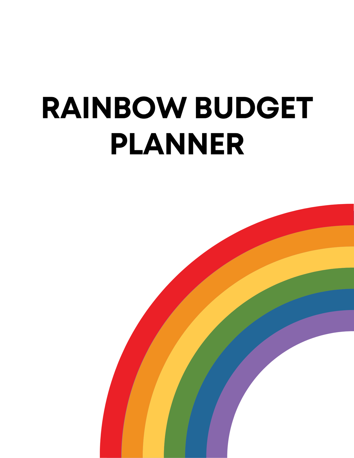 Vibrant Rainbow Budget Planner