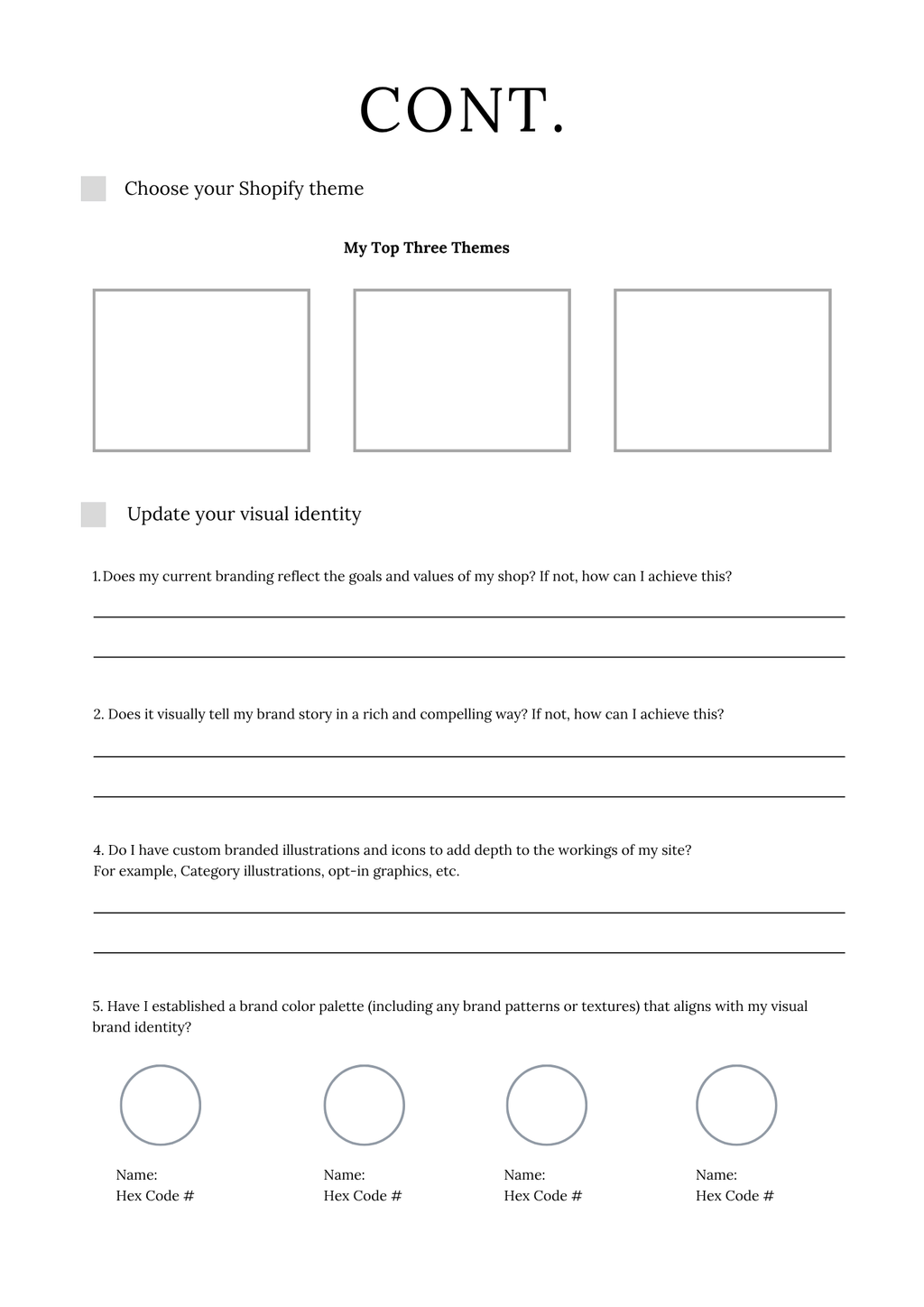 Shopify Success Planner