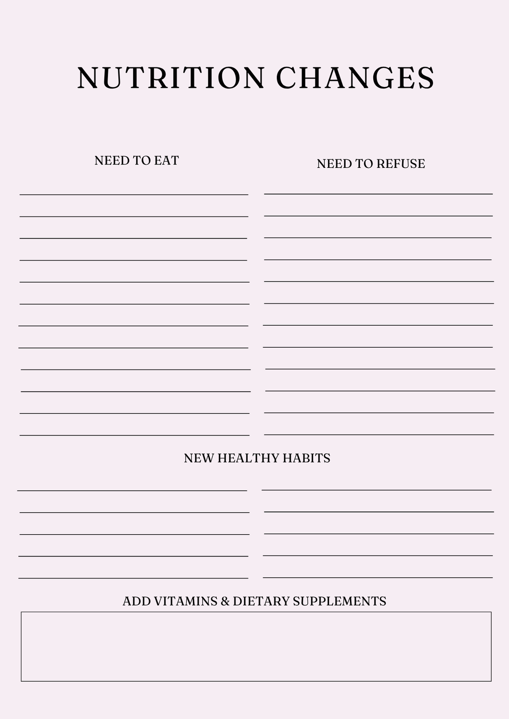 Ultimate Nutrition Wellness Planner