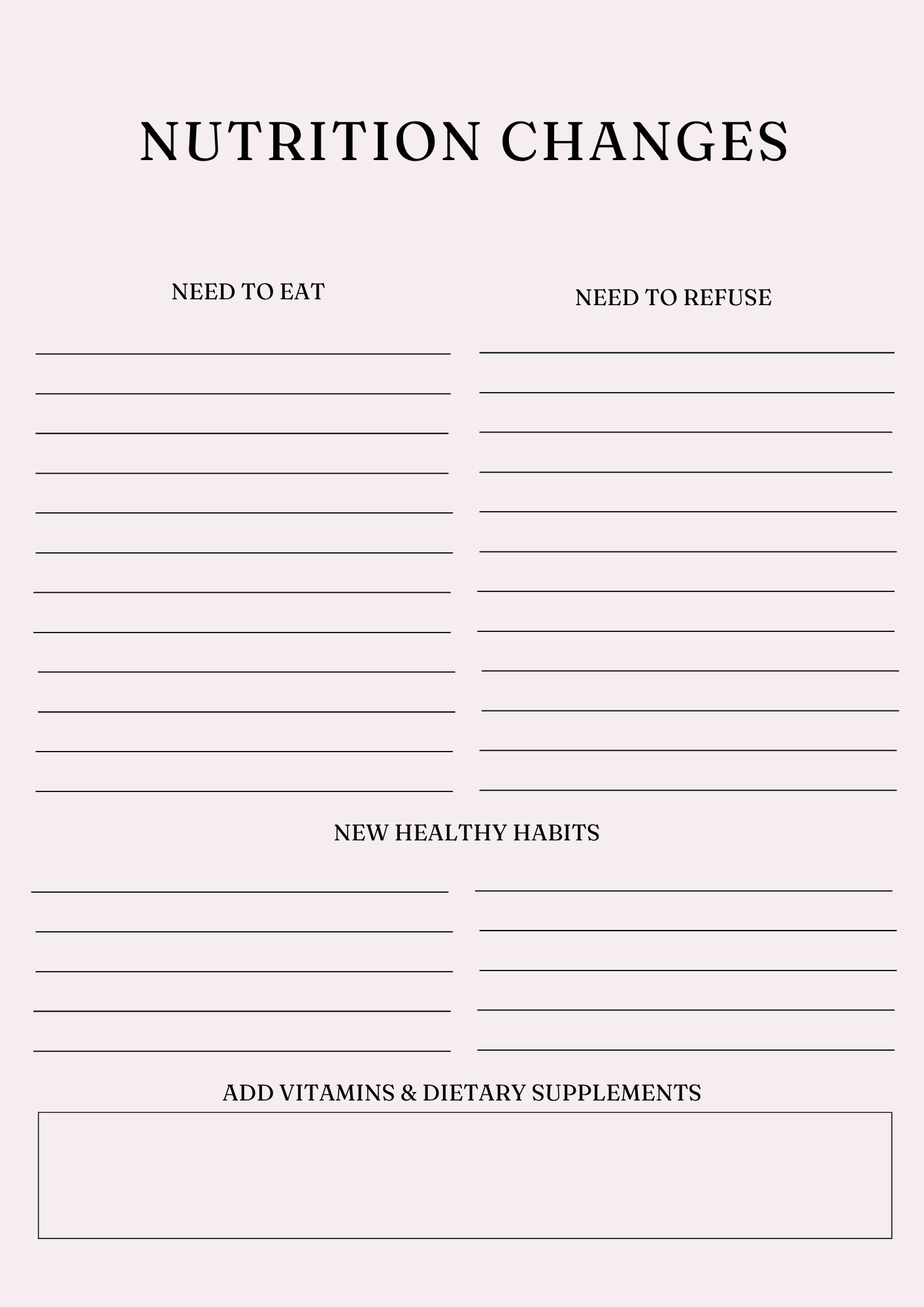 Ultimate Nutrition Wellness Planner