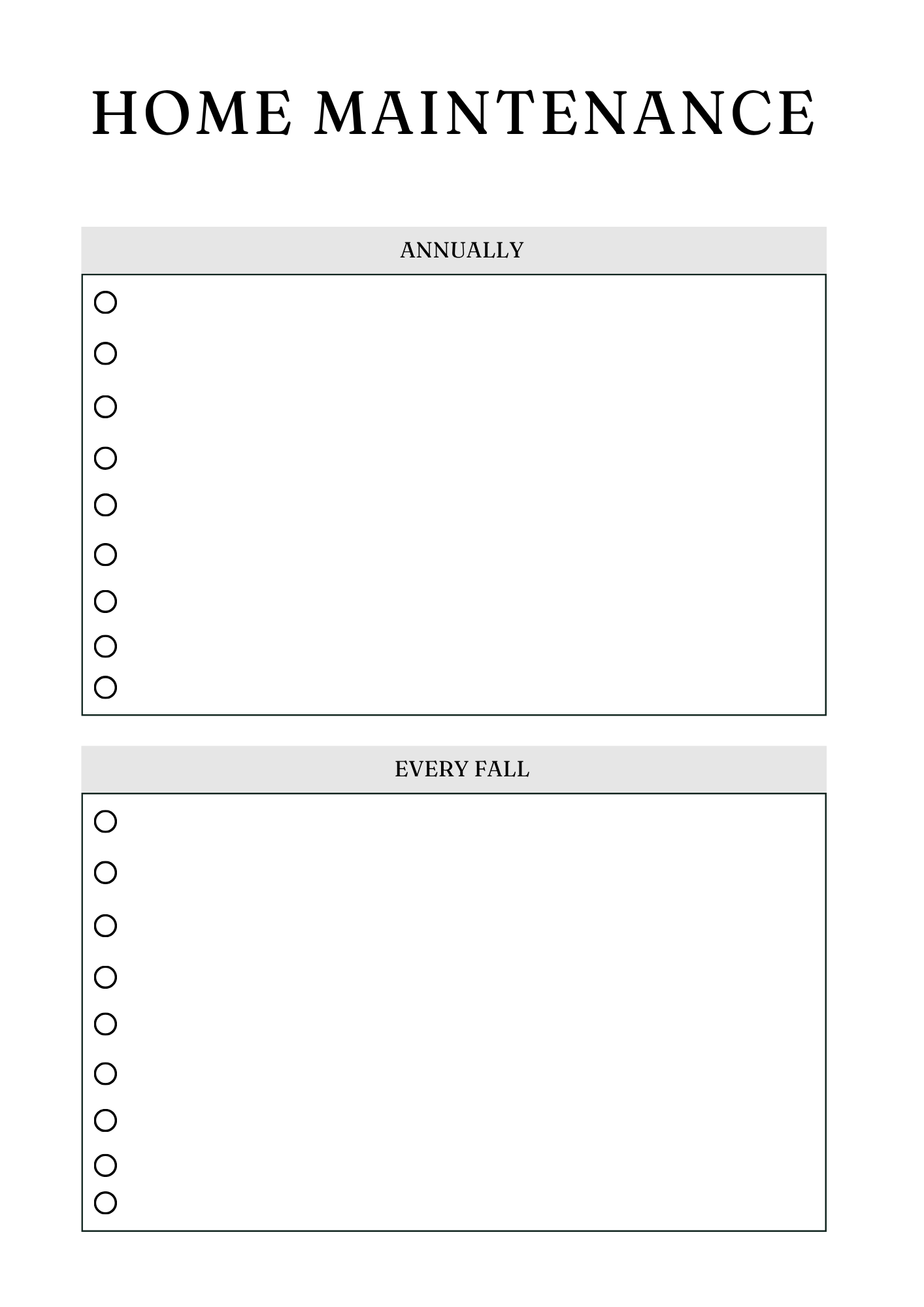 Household Management Planner