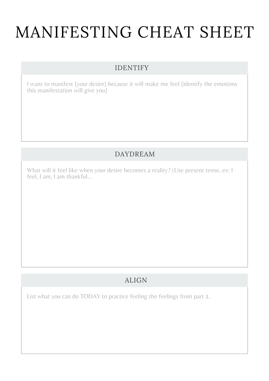 Law of Attraction Mastery Planner