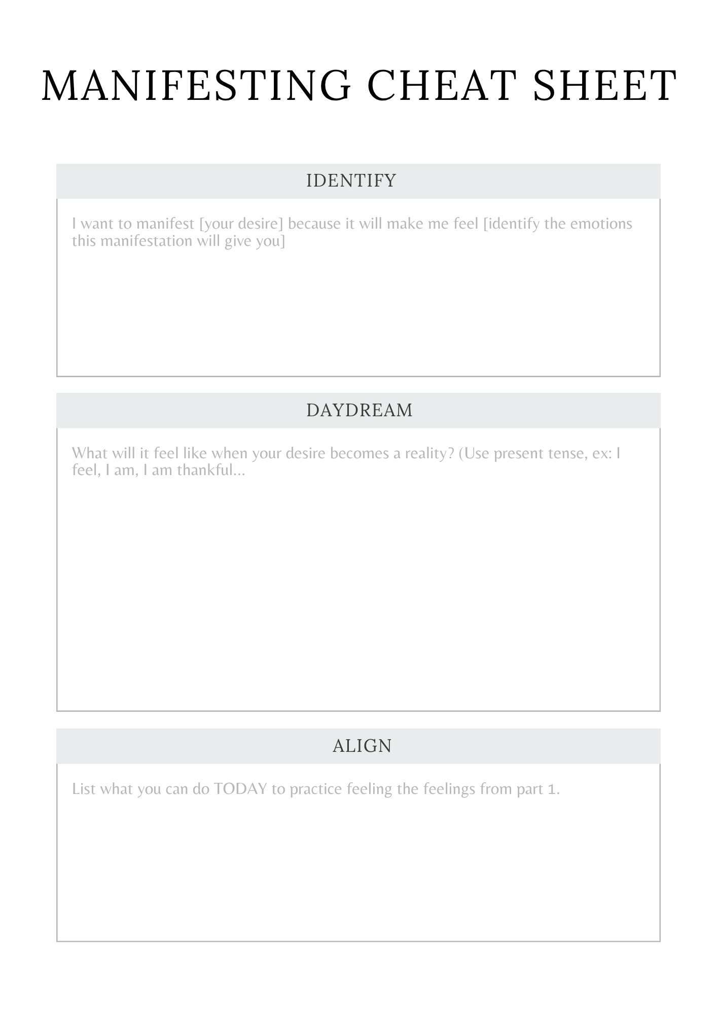 Law of Attraction Mastery Planner