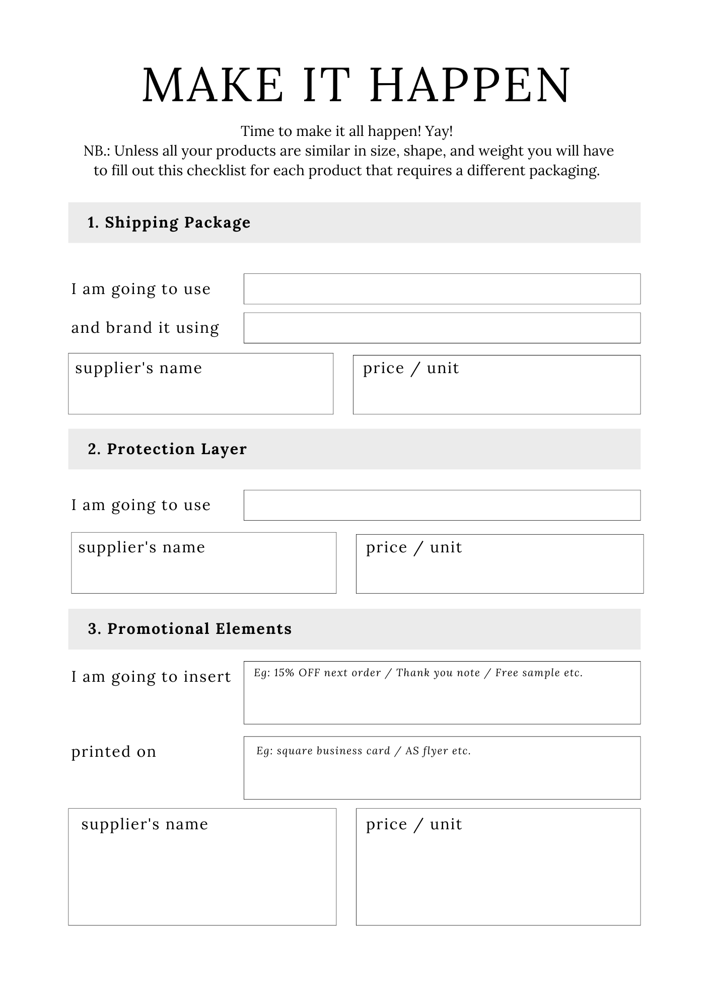 Handmade Business Planner