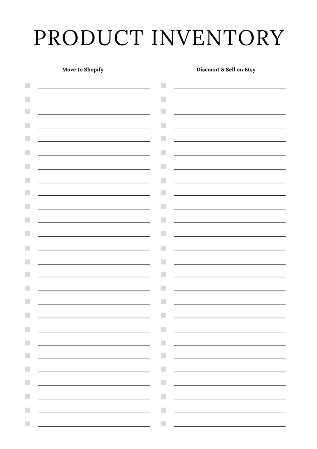 Shopify Success Planner