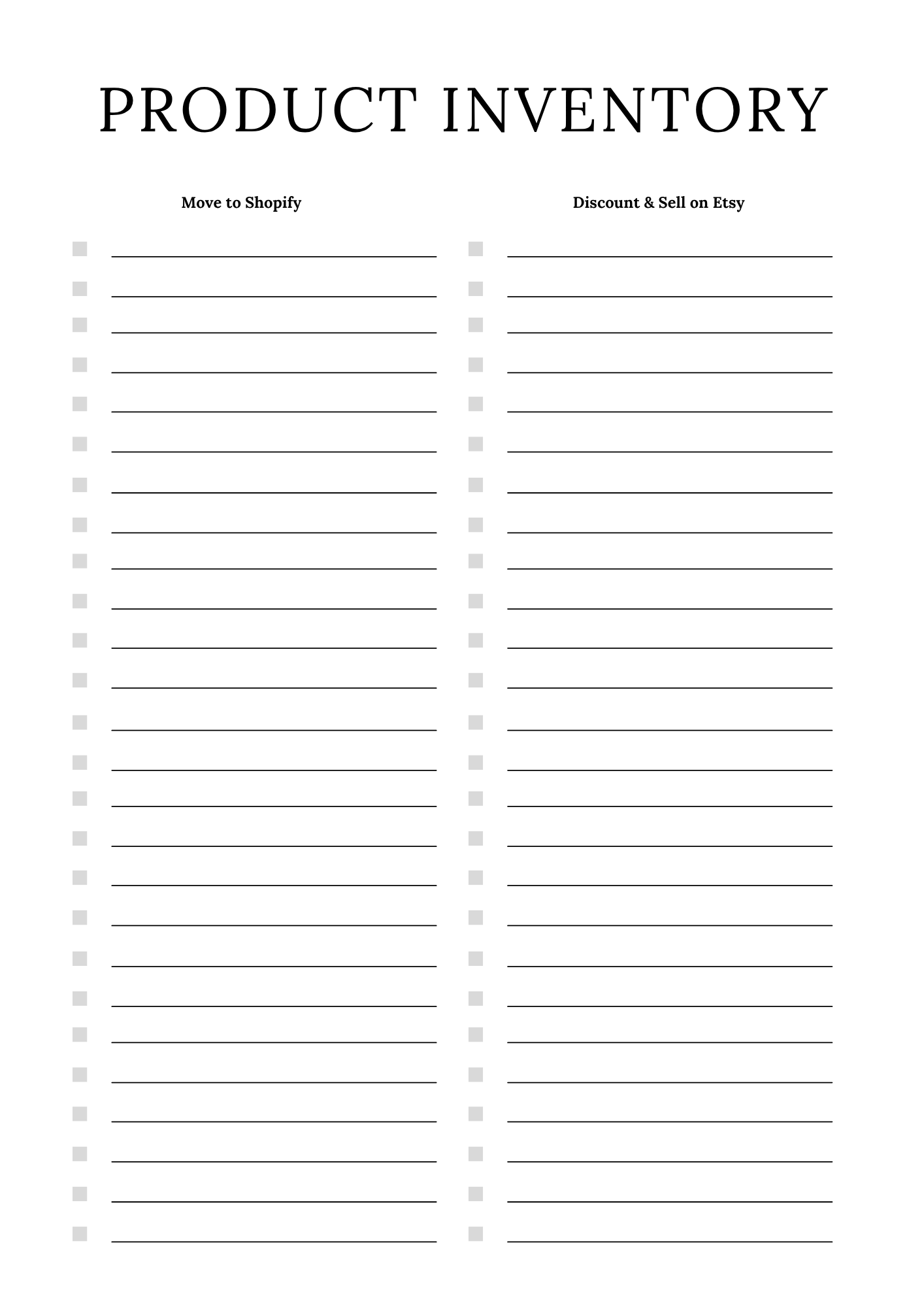 Shopify Success Planner