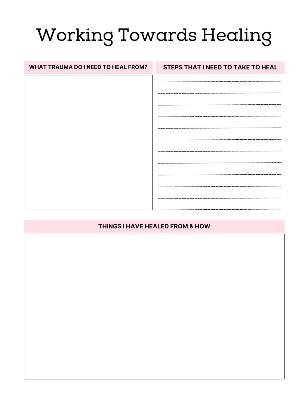 PTSD & Trauma Processing Workbook Colorful 65