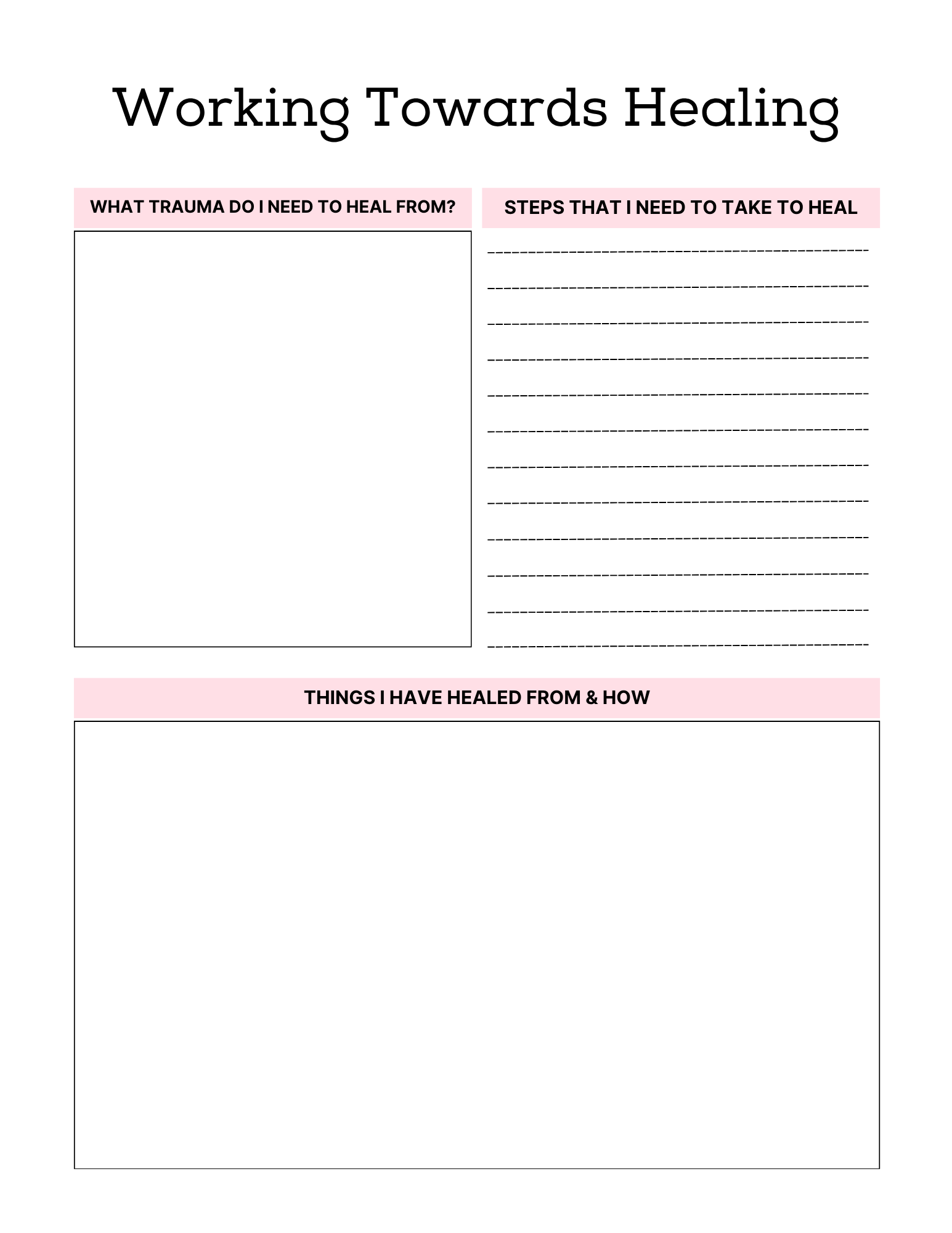 PTSD & Trauma Processing Workbook Colorful 65