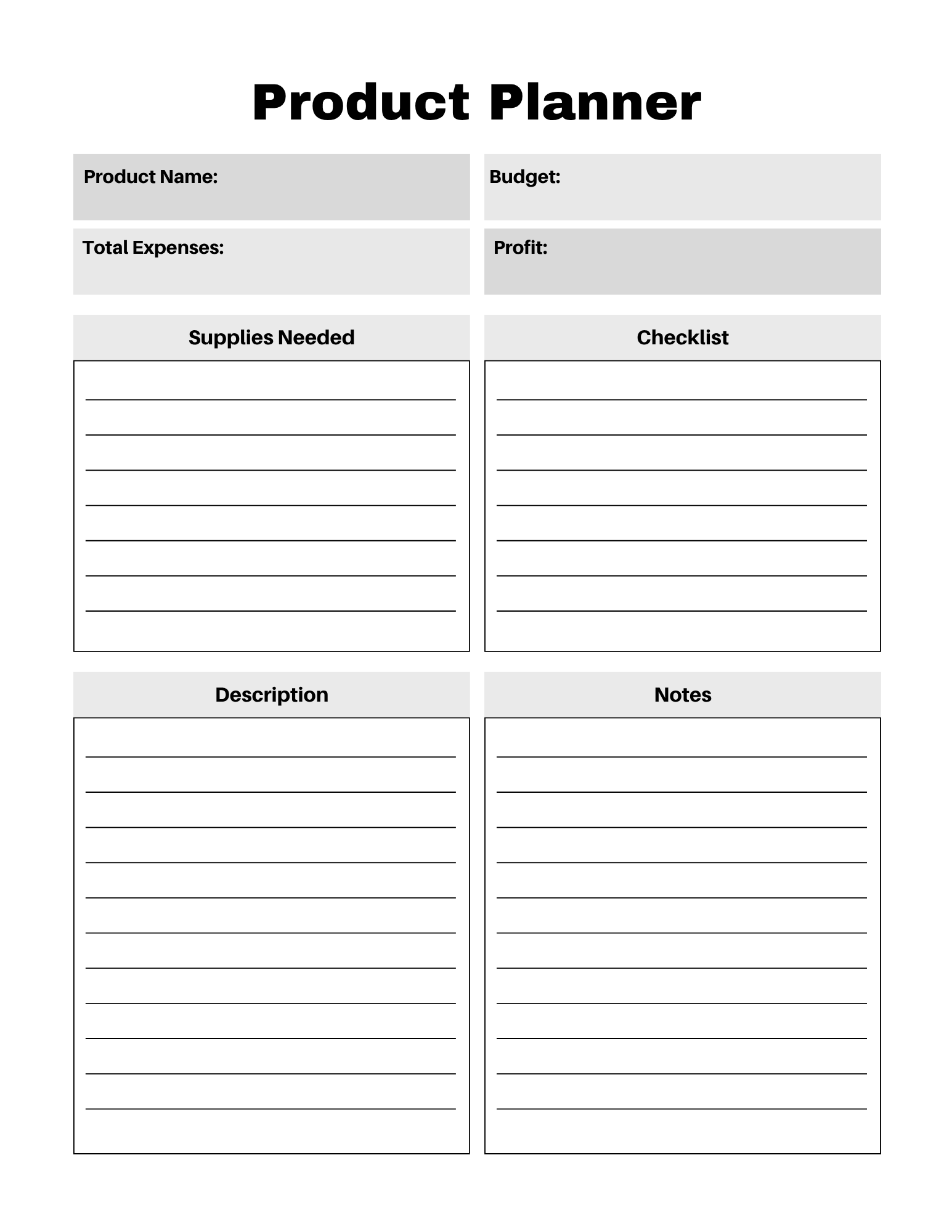 Craft Business Planner