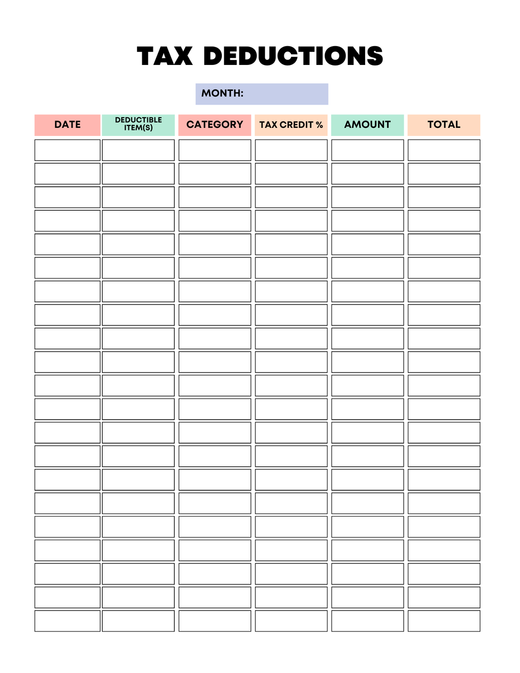 Vibrant Rainbow Budget Planner