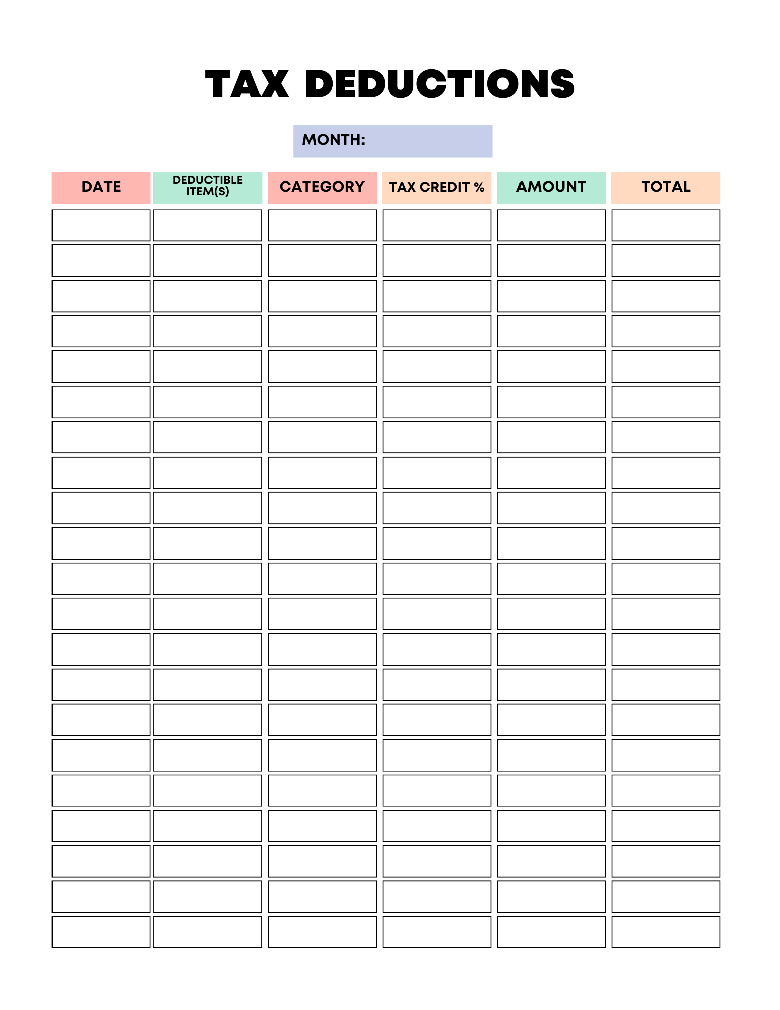Vibrant Rainbow Budget Planner