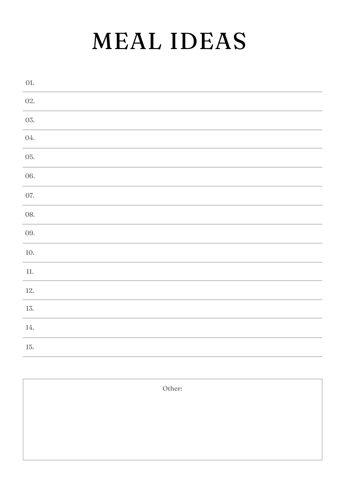 Active Life Meal Planner