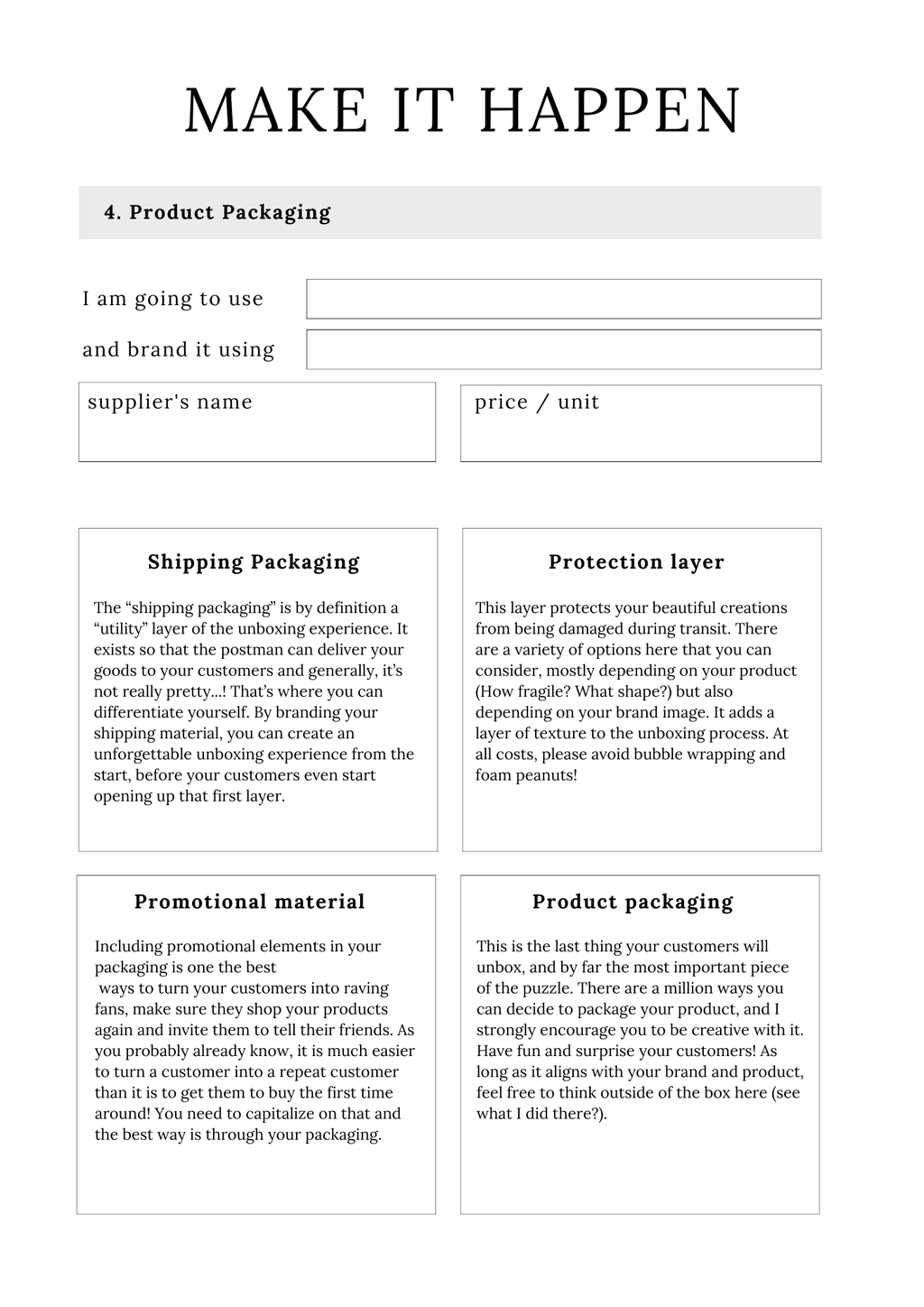 Handmade Business Planner